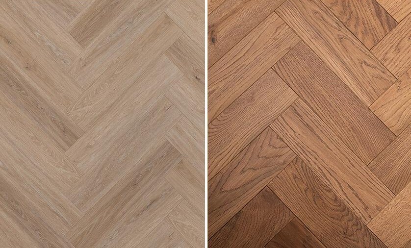 vinilinė danga ir parketas eglutės raštu